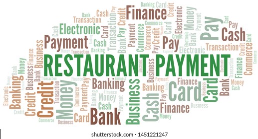 Restaurant Payment word cloud. Vector made with text only.