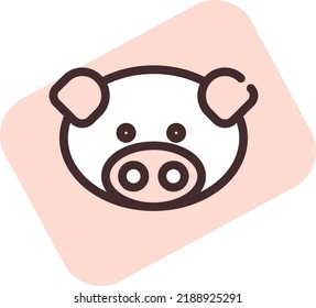 Restaurant Schwein, Illustration, Vektorgrafik auf weißem Hintergrund.