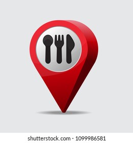 Restaurant pin vector illustration.
