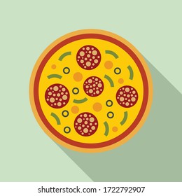 Restaurant pizza icon. Flat illustration of restaurant pizza vector icon for web design