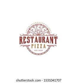 Restaurant pizza logo design vintage
