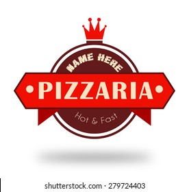 Restaurant and Pizzeria Shop Design Element in Vintage Style for Logotype, Label, Badge and other design vector illustration.