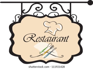 Restaurant plate hanging  vector