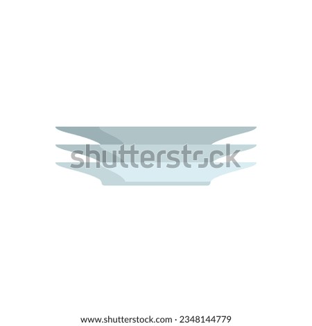 Restaurant plate icon flat vector. Dinner food. Empty plate isolated