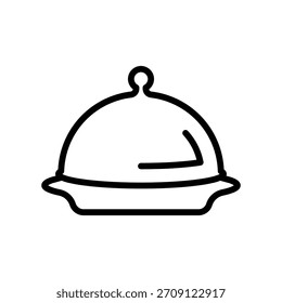 Ícone do prato do restaurante, gráficos de vetor de linha