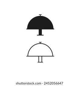 Icono de plato de restaurante, logotipo aislado sobre fondo blanco
