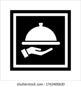 Restaurant Platter Symbol auf weißem Hintergrund. eps10