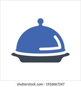 Restaurant platter icon, Vector graphics