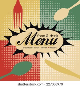 Restaurant Pop Art Menu Design - Food & Drink