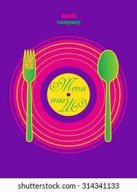 Restaurant Pop Art Menu Design. Vector illustration