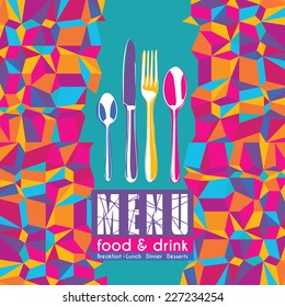 Restaurant Pop Art Triangular Menu Design - Food & Drink