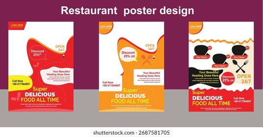 Restaurant poster Design on vector file