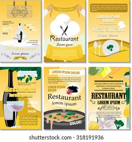 Restaurant Poster Design Set - Vector Illustration, Graphic Design, Editable For Your Design