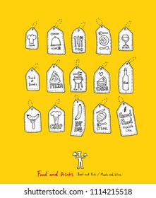 Restaurant poster / Sketchy food menu illustrations - vector