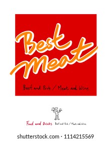 Restaurant poster / Sketchy food menu illustrations - vector