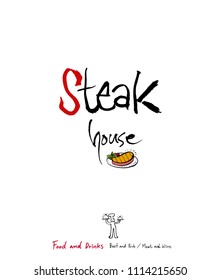 Restaurant poster / Sketchy food menu illustrations - vector