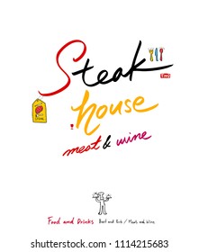 Restaurant poster / Sketchy food menu illustrations - vector