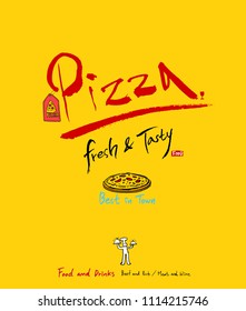 Restaurant poster / Sketchy food menu illustrations - vector