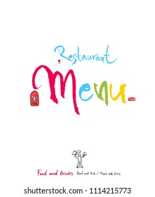 Restaurant poster / Sketchy food menu illustrations - vector