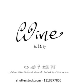 Restaurant poster / Sketchy food menu illustrations - vector