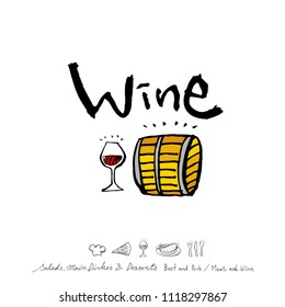 Restaurant poster / Sketchy food menu illustrations - vector