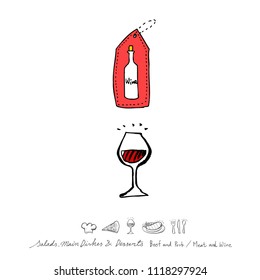 Restaurant poster / Sketchy food menu illustrations - vector