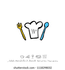 Restaurant poster / Sketchy food menu illustrations - vector