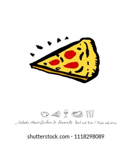 Restaurant poster / Sketchy food menu illustrations - vector