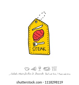 Restaurant poster / Sketchy food menu illustrations - vector