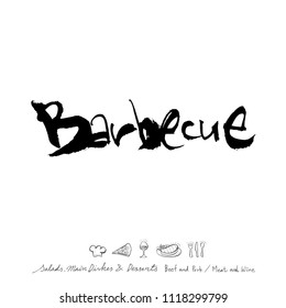 Restaurant poster / Sketchy food menu illustrations - vector