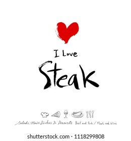 Restaurant poster / Sketchy food menu illustrations - vector