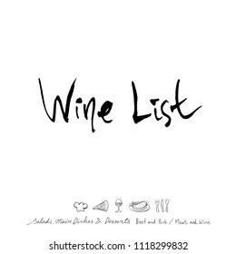 Restaurant poster / Sketchy food menu illustrations - vector