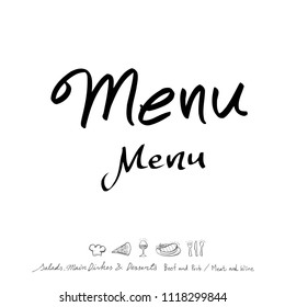 Restaurant poster / Sketchy food menu illustrations - vector
