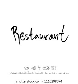 Restaurant poster / Sketchy food menu illustrations - vector