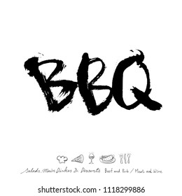Restaurant poster / Sketchy food menu illustrations - vector