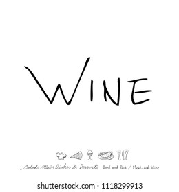 Restaurant poster / Sketchy food menu illustrations - vector