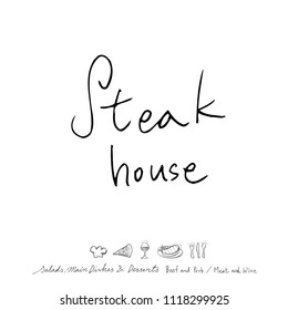 Restaurant poster / Sketchy food menu illustrations - vector