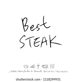 Restaurant poster / Sketchy food menu illustrations - vector