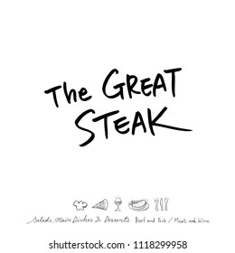 Restaurant poster / Sketchy food menu illustrations - vector