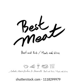 Restaurant poster / Sketchy food menu illustrations - vector