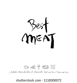 Restaurant poster / Sketchy food menu illustrations - vector