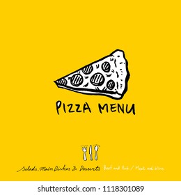Restaurant poster / Sketchy food menu illustrations - vector