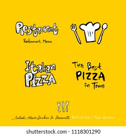 Restaurant poster / Sketchy food menu illustrations - vector