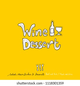 Restaurant poster / Sketchy food menu illustrations - vector