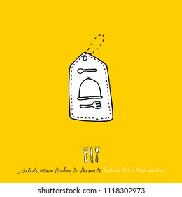 Restaurant poster / Sketchy food menu illustrations - vector