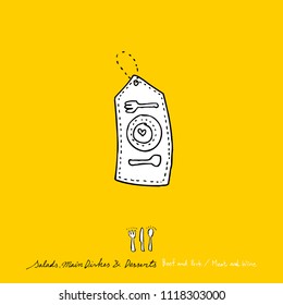 Restaurant poster / Sketchy food menu illustrations - vector