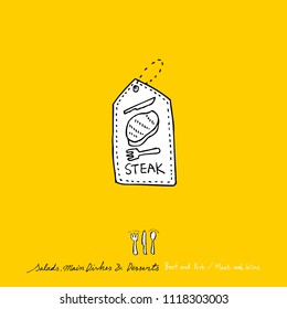 Restaurant poster / Sketchy food menu illustrations - vector