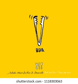 Restaurant poster / Sketchy food menu illustrations - vector
