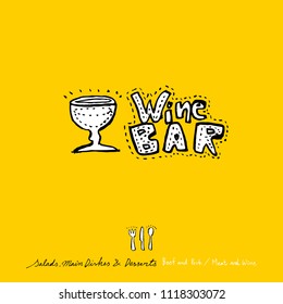 Restaurant poster / Sketchy food menu illustrations - vector