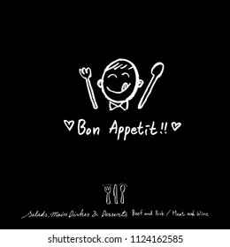 Restaurant poster / Sketchy food menu illustrations - vector